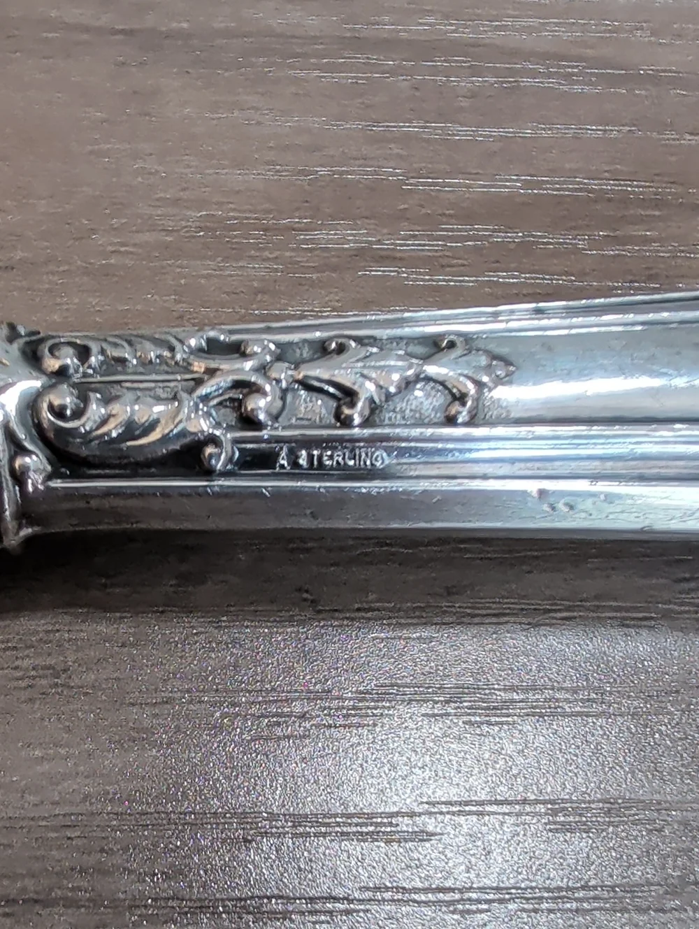 Antique Hasselbring Silver Co Serving Knife With Rococo Pattern Sterling Silver
